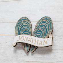 Load image into Gallery viewer, Personalised Mussel Shell Magnet | Laser Engraved Coastal Gift
