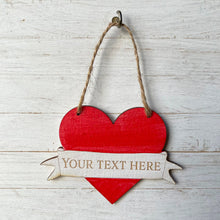 Load image into Gallery viewer, Hanging Heart with Personalised Message or Name