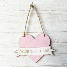 Load image into Gallery viewer, Hanging Heart with Personalised Message or Name
