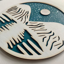 Load image into Gallery viewer, Mountains and Moon Circular Artwork
