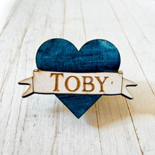 Load image into Gallery viewer, Blue Heart Shaped School Bag Badge