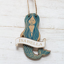 Load image into Gallery viewer, Personalised Mermaid Hanging Decoration | Laser Engraved Keepsake Gift