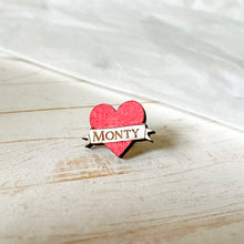 Load image into Gallery viewer, Red Heart Shaped Book Bag Pin Badge