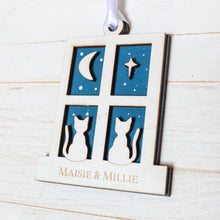 Load image into Gallery viewer, Personalised Cat Christmas Tree Decoration - Moon & Star Design | Custom Pet Ornament
