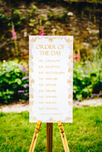 Load image into Gallery viewer, Large Engraved Wedding Sign - Leaf - Wildflower - Coastal - Meadow - Wheat choice of border with any wording