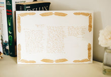 Load image into Gallery viewer, Letter From a Loved One Engraved on White Wood with Feather Border