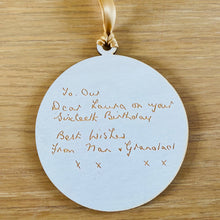 Load image into Gallery viewer, Handwriting Engraved Sentimental Hanging Gift Token