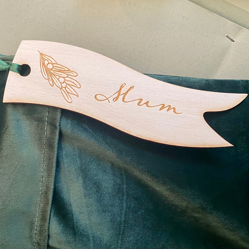 Misteltoe Personalised Stocking Tag