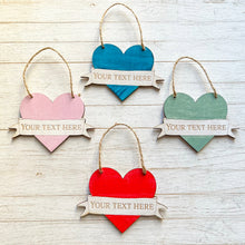 Load image into Gallery viewer, Hanging Heart with Personalised Message or Name
