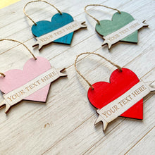 Load image into Gallery viewer, Hanging Heart with Personalised Message or Name
