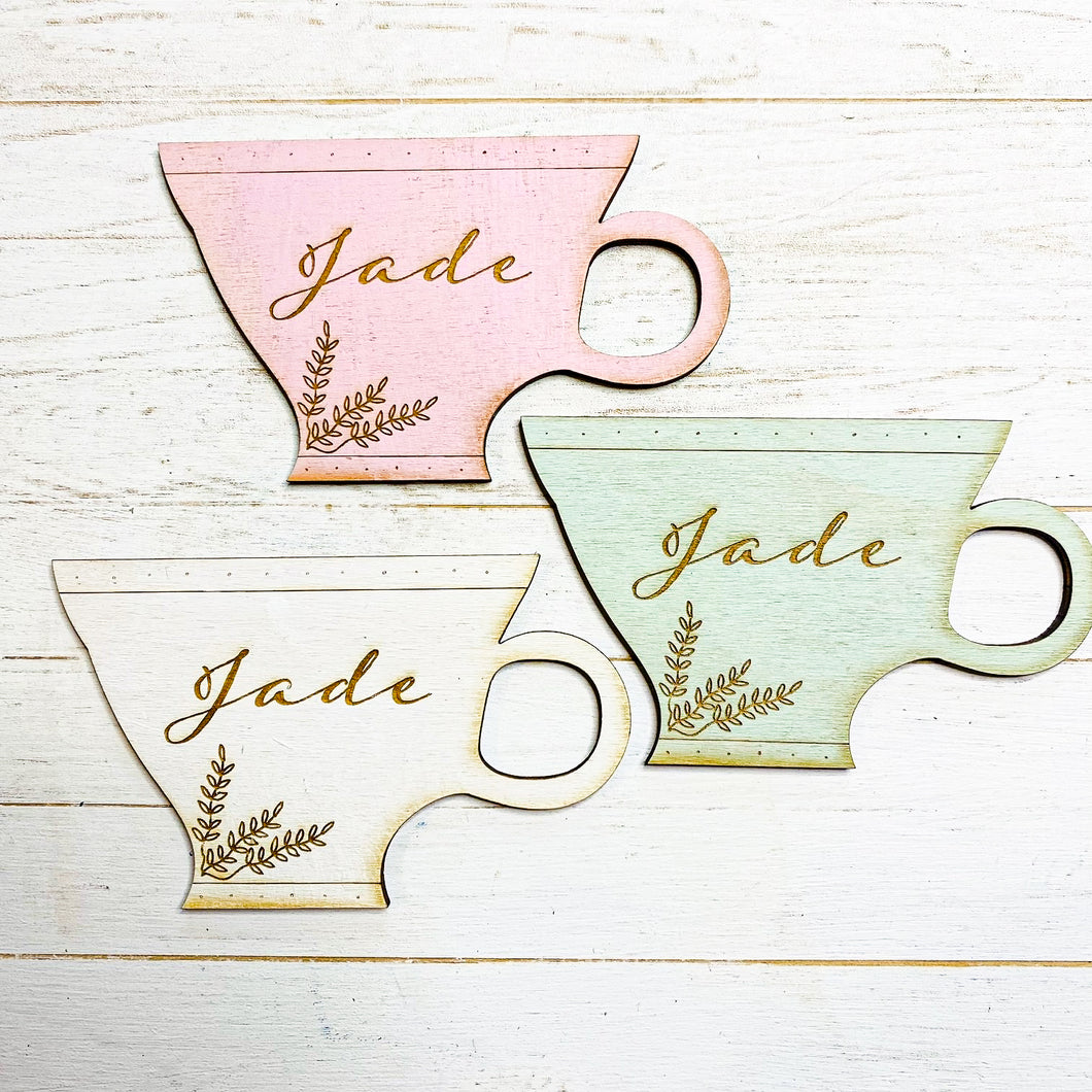 Leaf Teacup Personalised Place Setting