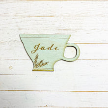 Load image into Gallery viewer, Leaf Teacup Personalised Place Setting
