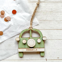 Load image into Gallery viewer, Hanging Campervan Personanalised Christmas Decoration
