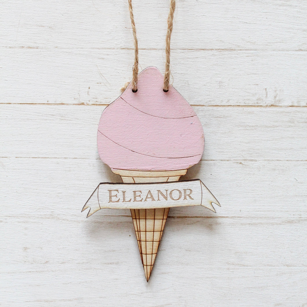 Ice Cream Personalised Mini Decoration I Hanging or Magnet