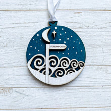 Load image into Gallery viewer, Night Sky Coastal Signpost Christmas Decoration  with Location of your Choice
