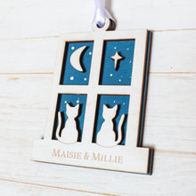 Load image into Gallery viewer, Personalised Cat Christmas Tree Decoration - Moon &amp; Star Design | Custom Pet Ornament
