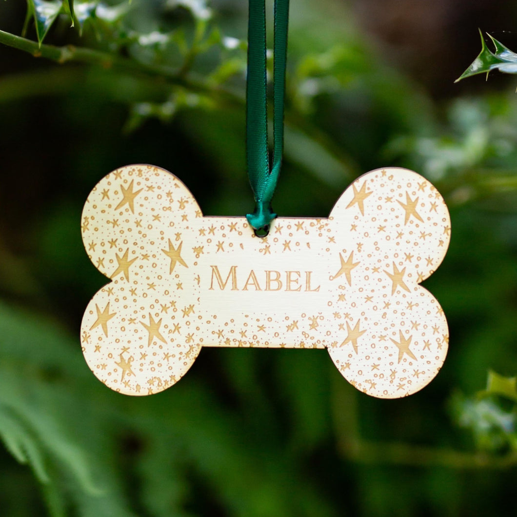 Personalised Christmas Dog Bone Decoration