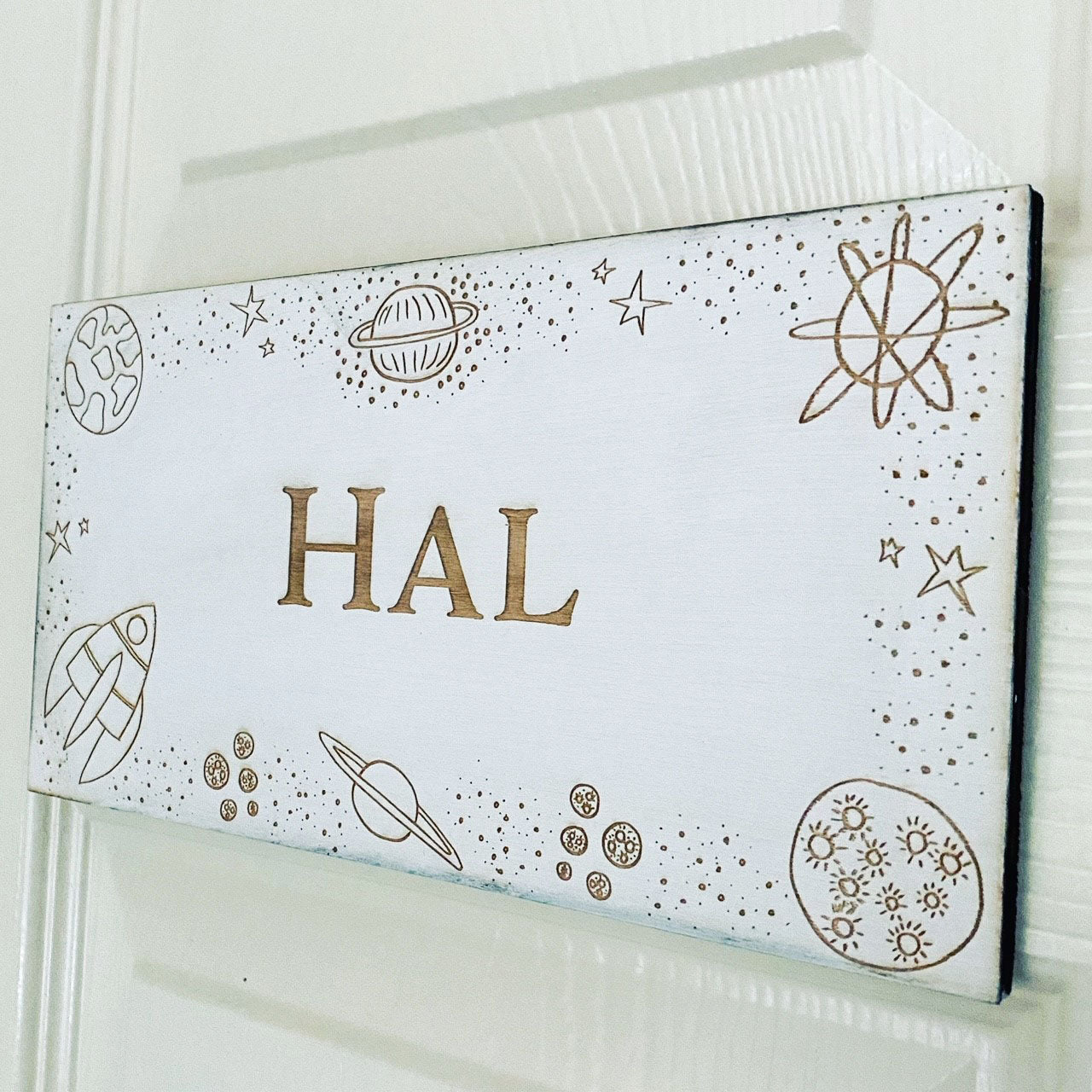 Space Personalised Room Sign Engraved on Wood – Gorgeous Little Bits