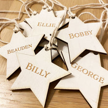 Load image into Gallery viewer, Mini Star White Wooden Personalised Gift Tag - Pack of 5
