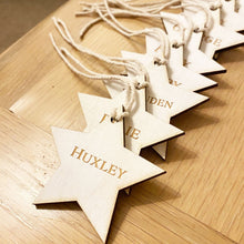 Load image into Gallery viewer, Mini Star White Wooden Personalised Gift Tag - Pack of 10
