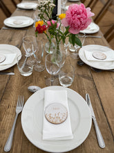 Load image into Gallery viewer, Meadow Round White Wood Wedding Place Setting
