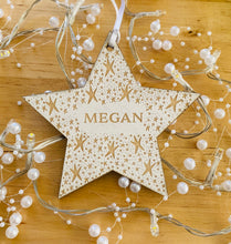 Load image into Gallery viewer, Personalised Star Christmas Tree Decoration
