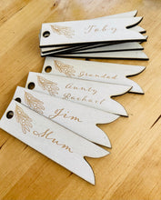 Load image into Gallery viewer, Mistletoe Personalised Re-usable White Wooden Christmas Tags 10 Pack
