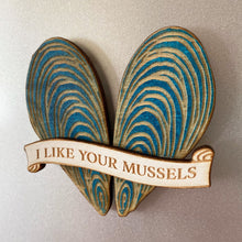 Load image into Gallery viewer, &#39;I Like Your Mussels&#39; Greetings Card with Magnet Gift Keepsake
