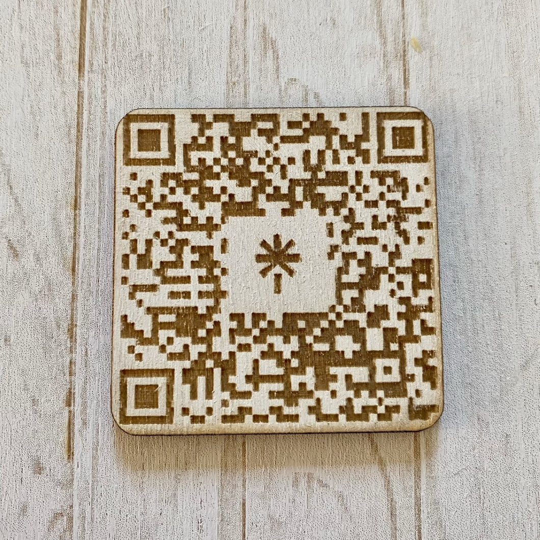 Engraved Wooden QR Code (4.5cm)