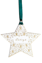 Load image into Gallery viewer, Personalised Star Christmas Tree Decoration
