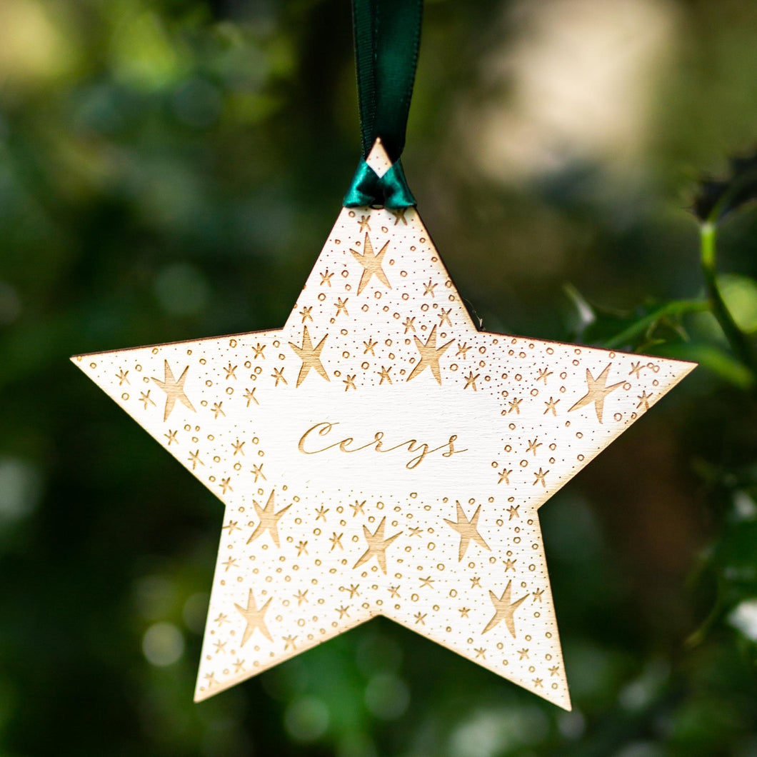 Personalised Star Christmas Tree Decoration
