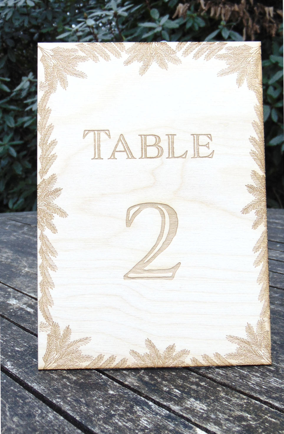 Personalised Table Number - Table Name White Wooden Wheat