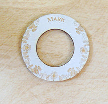 Load image into Gallery viewer, Wildflower White Wood Wedding Place Setting Napkin Ring Holder
